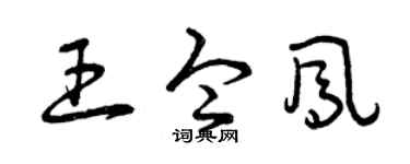 曾庆福王令凤草书个性签名怎么写