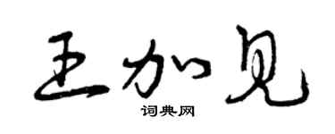 曾庆福王加见草书个性签名怎么写