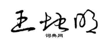 曾庆福王地明草书个性签名怎么写