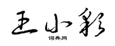 曾庆福王小彩草书个性签名怎么写