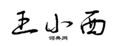 曾庆福王小西草书个性签名怎么写