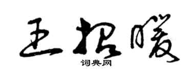 曾庆福王招暖草书个性签名怎么写