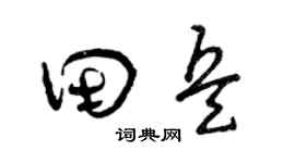 曾庆福田兵草书个性签名怎么写