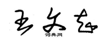 朱锡荣王文知草书个性签名怎么写