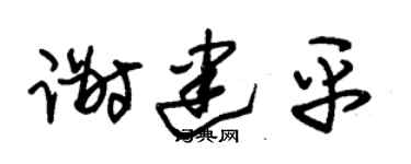 朱锡荣谢建平草书个性签名怎么写