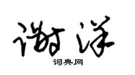 朱锡荣谢洋草书个性签名怎么写