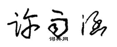 朱锡荣许雨涵草书个性签名怎么写