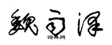 朱锡荣魏雨泽草书个性签名怎么写