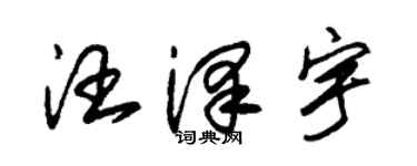 朱锡荣汪泽宇草书个性签名怎么写