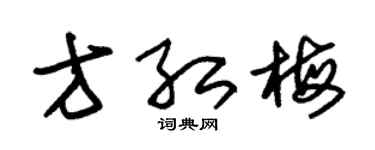 朱锡荣方红梅草书个性签名怎么写