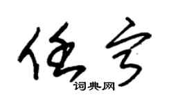 朱锡荣任宁草书个性签名怎么写