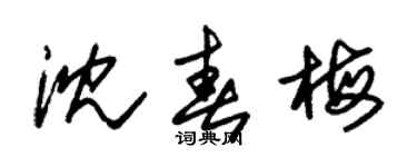 朱锡荣沈春梅草书个性签名怎么写