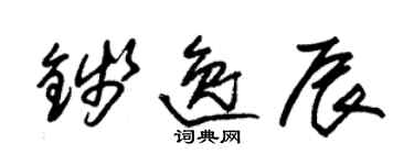 朱锡荣钱逸辰草书个性签名怎么写