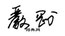 朱锡荣严刚草书个性签名怎么写