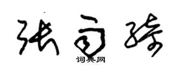 朱锡荣张雨绮草书个性签名怎么写