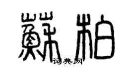 曾庆福苏柏篆书个性签名怎么写