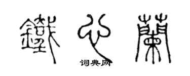 陈声远铁心兰篆书个性签名怎么写