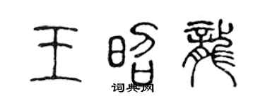 陈声远王昭龙篆书个性签名怎么写