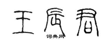 陈声远王辰君篆书个性签名怎么写