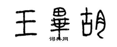 曾庆福王毕胡篆书个性签名怎么写