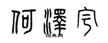 曾庆福何泽宇篆书个性签名怎么写