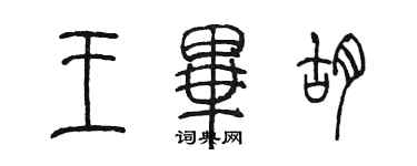 陈墨王毕胡篆书个性签名怎么写