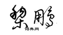 曾庆福黎鹏草书个性签名怎么写