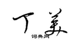 梁锦英丁美草书个性签名怎么写
