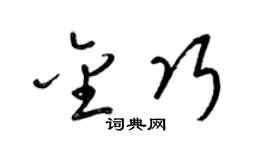 梁锦英金巧草书个性签名怎么写