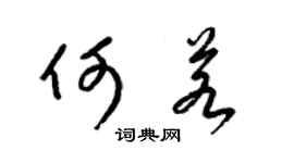 梁锦英何若草书个性签名怎么写