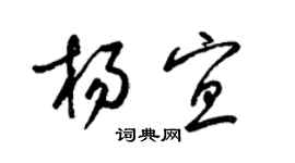 梁锦英杨宜草书个性签名怎么写