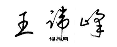 梁锦英王讳峰草书个性签名怎么写