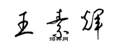 梁锦英王素辉草书个性签名怎么写