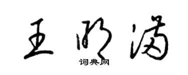 梁锦英王明满草书个性签名怎么写