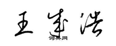 梁锦英王成浩草书个性签名怎么写