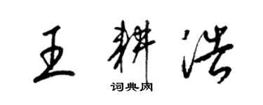 梁锦英王耕浩草书个性签名怎么写