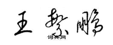 梁锦英王繁鹏草书个性签名怎么写
