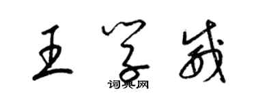 梁锦英王学威草书个性签名怎么写
