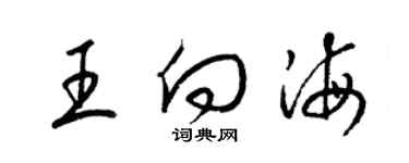 梁锦英王向海草书个性签名怎么写