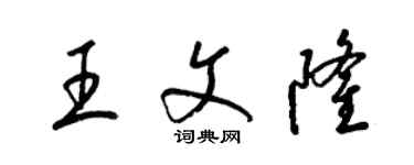 梁锦英王文隆草书个性签名怎么写