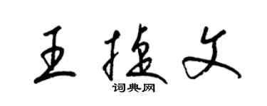 梁锦英王捷文草书个性签名怎么写