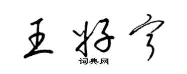 梁锦英王好宁草书个性签名怎么写