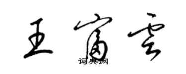 梁锦英王富云草书个性签名怎么写