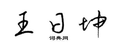 梁锦英王日坤草书个性签名怎么写