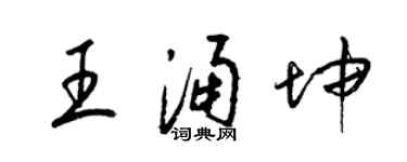 梁锦英王涌坤草书个性签名怎么写