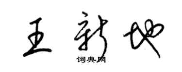 梁锦英王新地草书个性签名怎么写