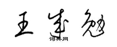 梁锦英王成勉草书个性签名怎么写