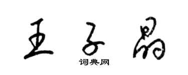 梁锦英王子晶草书个性签名怎么写