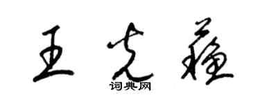 梁锦英王光苏草书个性签名怎么写