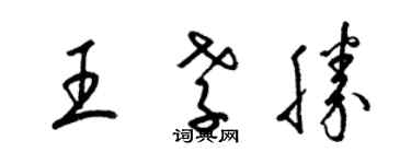 梁锦英王孝胜草书个性签名怎么写